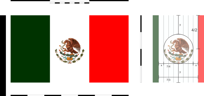 [Construction sheet of the National flag of Mexico 
by Juan Manuel Gabino Villascán]