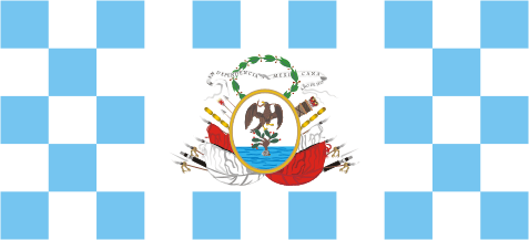 [War flag variant of the América mexicana, variant. By Juan Manuel Gabino Villascán]
